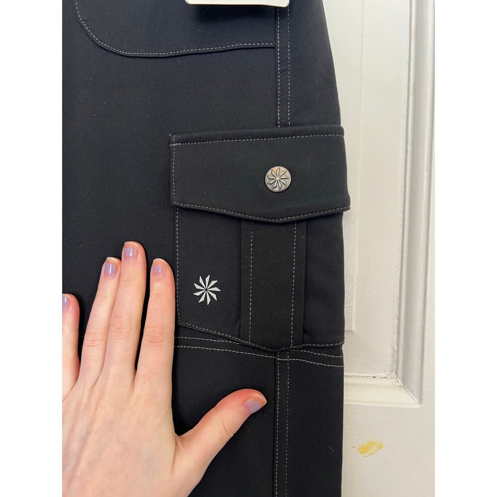 NEW Athleta Bettona Boyfriend Pant Black Cargo Cinch Contrast Stitch Women's XS - Picture 16 of 16